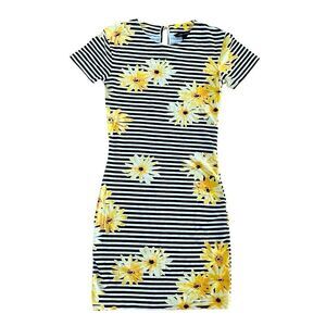 French Connection Sunflower Striped Jersey Mini Dress